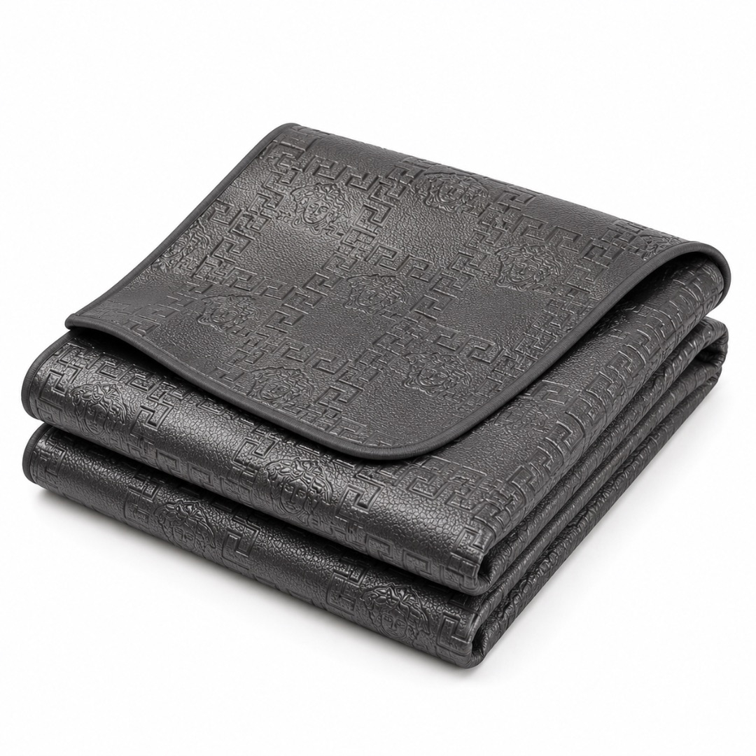 Embossed Metallic Faux Leather Panel